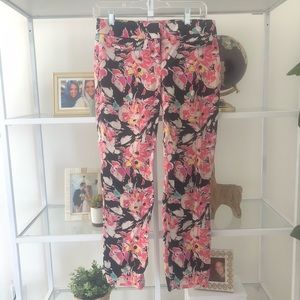 Loft cropped ankle floral pixie work pants